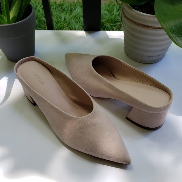 VINCE Ralston Pink Pointed Toe Mule Suede Leather in Rosaseco Pink Size 6 - Picture 5 of 10